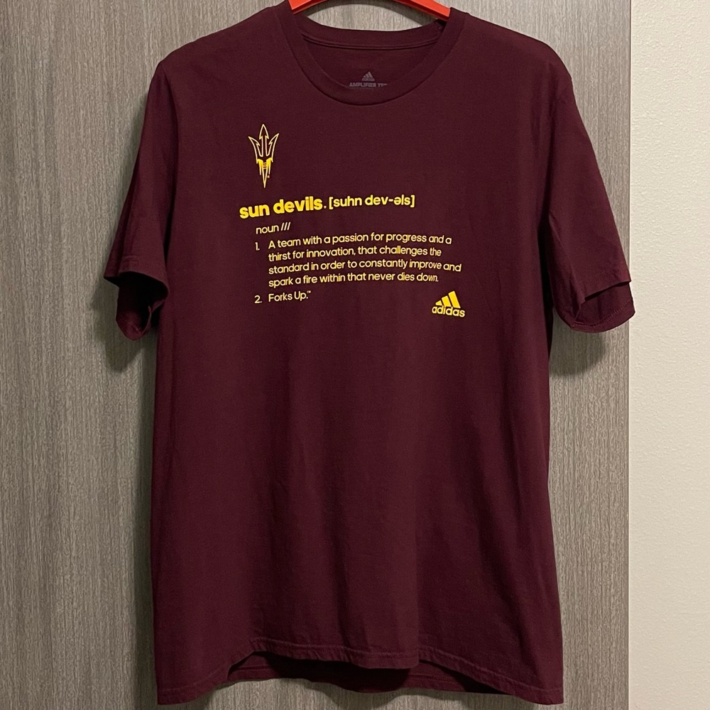 Adidas Amplifier Arizona State Tee - Head of Class Fresh Forks Up - Size XL